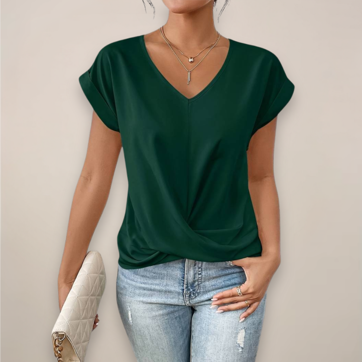 Women's Viscose Twist Front Crop Top | Chic Short Sleeve Going Out Blouse for Spring Summer 5