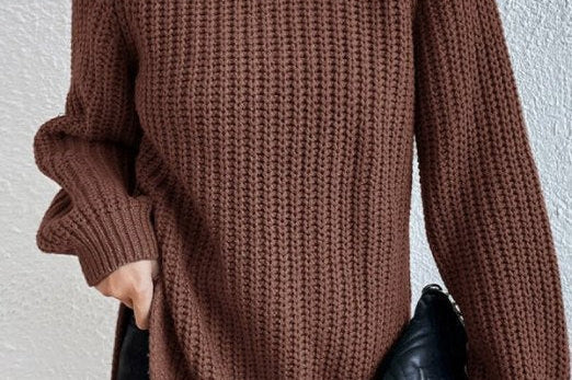 Women's Ribbed Turtleneck Knit Sweater | Sleek Everyday Sweater