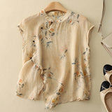 Womens Blouse | Vintage Floral Summer Top | Effortless Flowing Charm 0