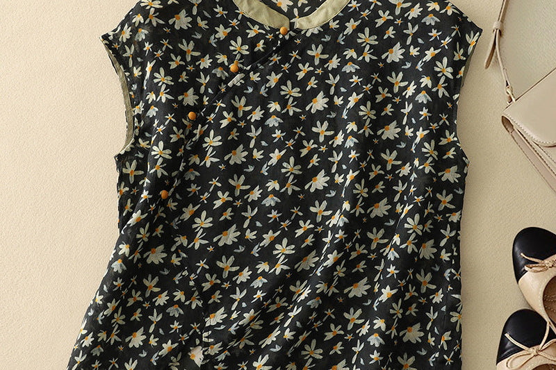 Womens Blouse | Vintage Floral Summer Top | Effortless Flowing Charm 4