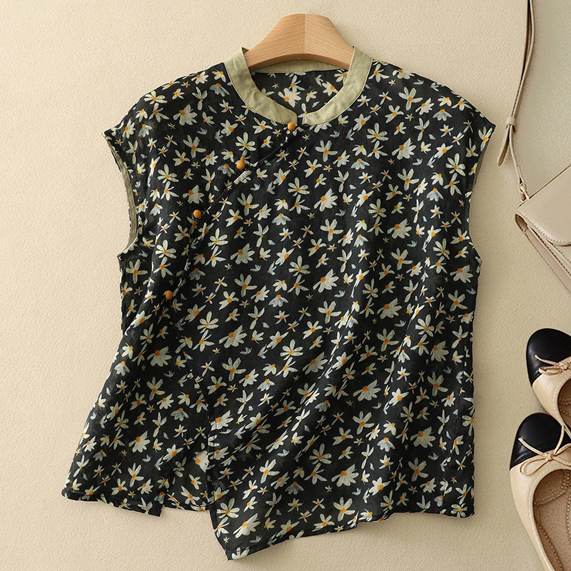 Womens Blouse | Vintage Floral Summer Top | Effortless Flowing Charm 4