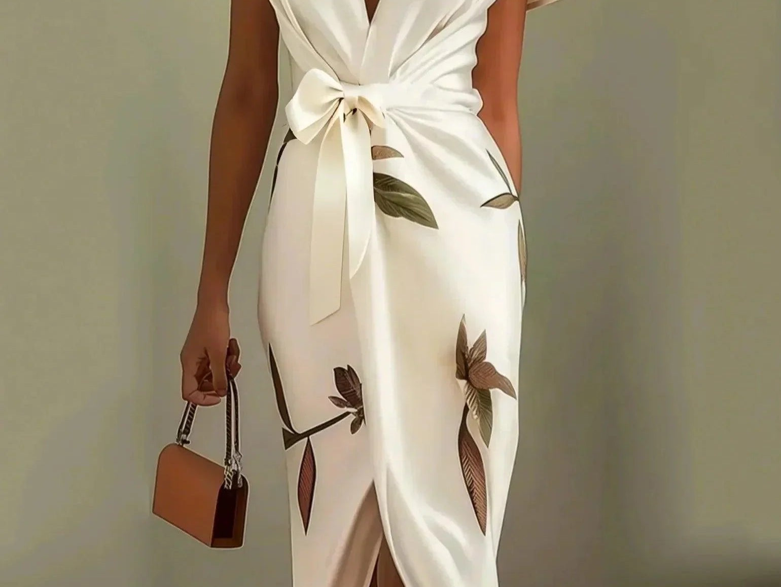 Wrap Style Midi Dress | Floral Print Summer Dress | Elegant Flattering Design 0