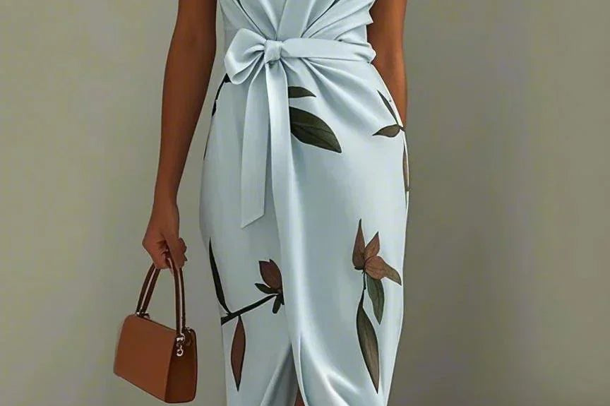 Wrap Style Midi Dress | Floral Print Summer Dress | Elegant Flattering Design 1