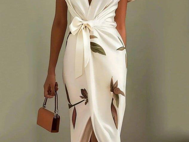 Wrap Style Midi Dress | Floral Print Summer Dress | Elegant Flattering Design 2