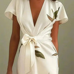 Wrap Style Midi Dress | Floral Print Summer Dress | Elegant Flattering Design 3