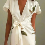Wrap Style Midi Dress | Floral Print Summer Dress | Elegant Flattering Design 3