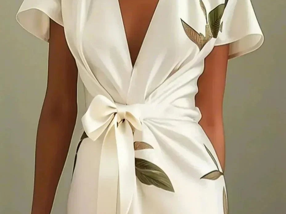 Wrap Style Midi Dress | Floral Print Summer Dress | Elegant Flattering Design 3