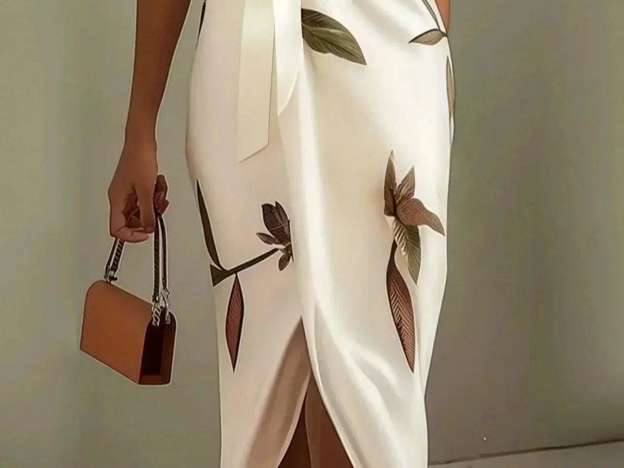 Wrap Style Midi Dress | Floral Print Summer Dress | Elegant Flattering Design 4