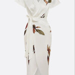 Wrap Style Midi Dress | Floral Print Summer Dress | Elegant Flattering Design 5