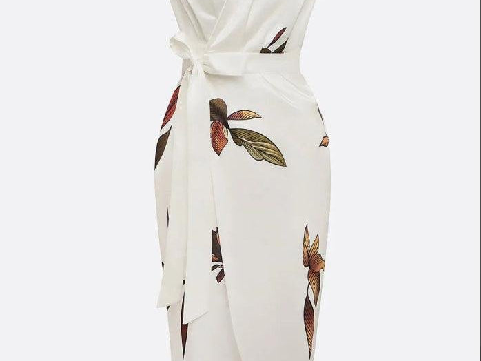 Wrap Style Midi Dress | Floral Print Summer Dress | Elegant Flattering Design 5