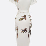Wrap Style Midi Dress | Floral Print Summer Dress | Elegant Flattering Design 6