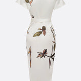 Wrap Style Midi Dress | Floral Print Summer Dress | Elegant Flattering Design 6