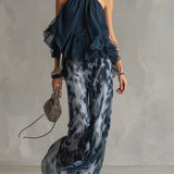 Zephyra | Women's Outfit Two Piece Set with Flowing Wide Leg Pants | Elegant Look for Warm Weather 0