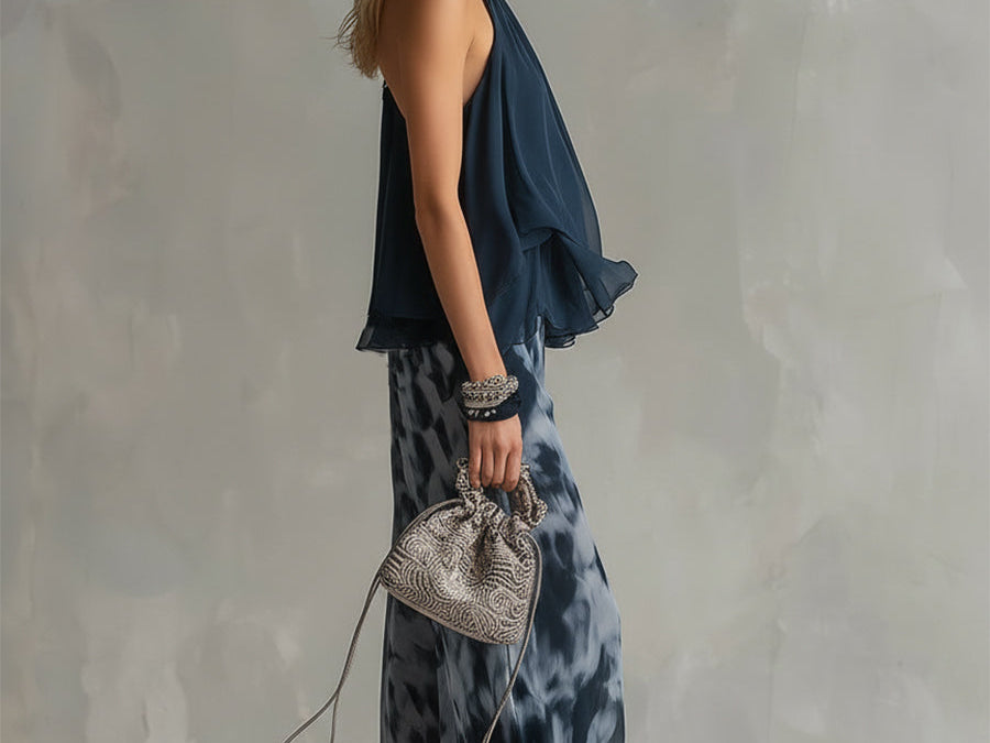 Zephyra | Women's Outfit Two Piece Set with Flowing Wide Leg Pants | Elegant Look for Warm Weather 2