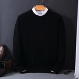 Aaron - Men's Classic Fit Knit Pullover Sweater - Black