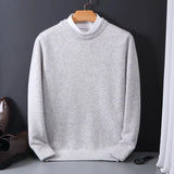 Aaron - Men's Classic Fit Knit Pullover Sweater - Gray