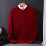 Aaron - Men's Classic Fit Knit Pullover Sweater - Red
