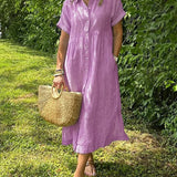 Flowy Maxi Dress - Dark Pink