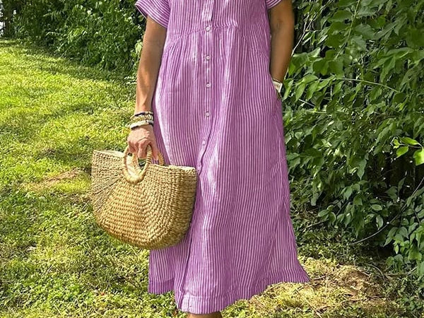 Flowy Maxi Dress - Dark Pink