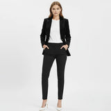 Aelith - Women's Velvet Tailored Blazer with Gold-Tone Button