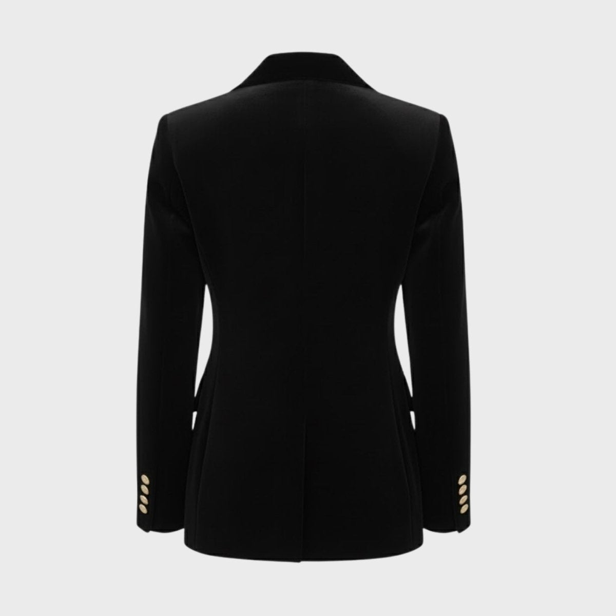 Aelith - Women's Velvet Tailored Blazer with Gold-Tone Button