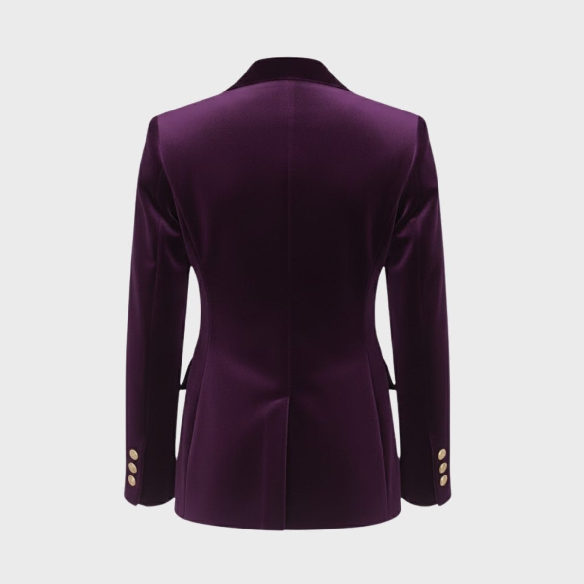Aelith - Women's Velvet Tailored Blazer with Gold-Tone Button