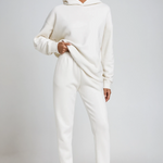 Ailbhe - Women's Hooded Sweatshirt and Jogger Set - White