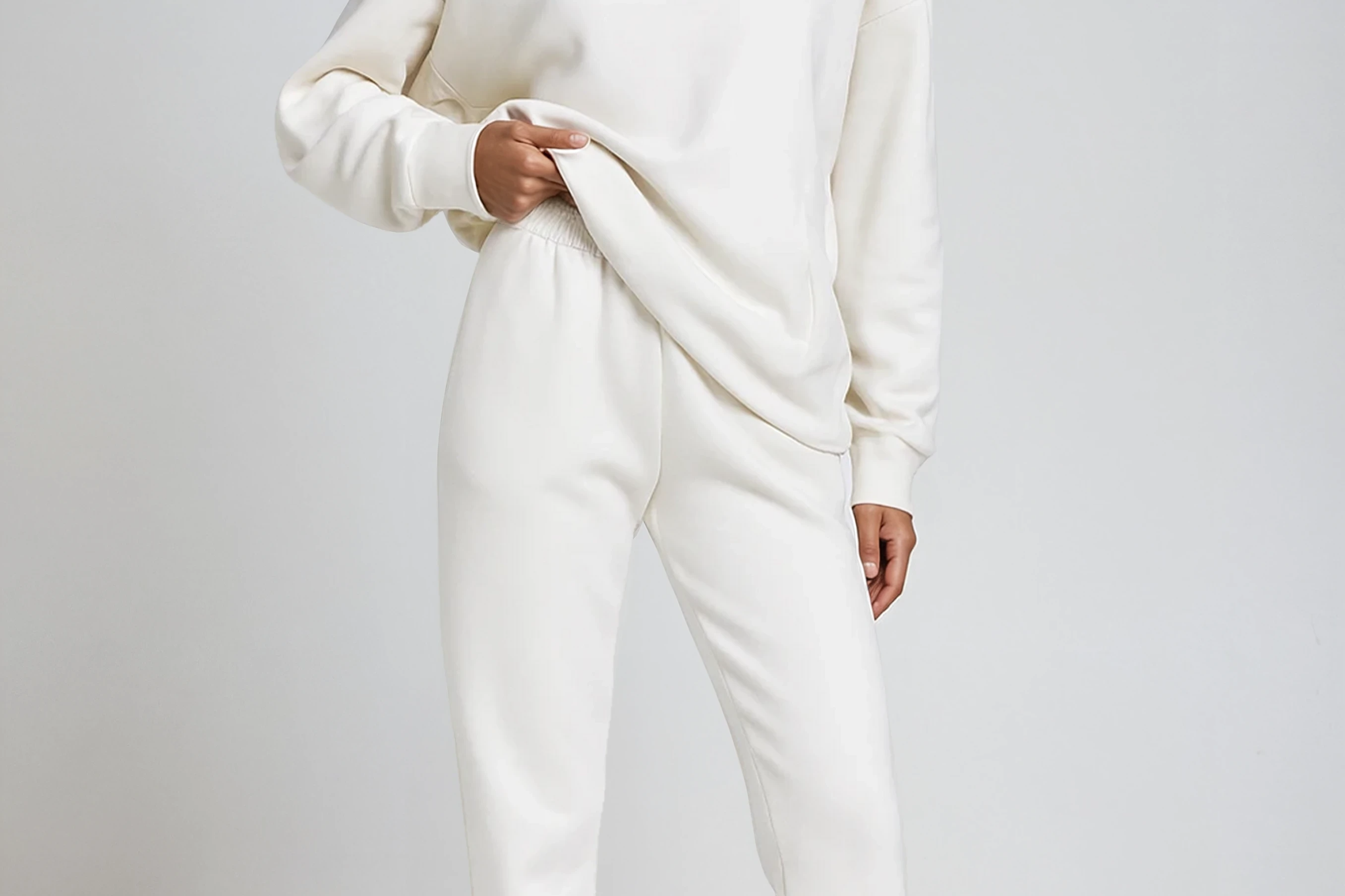 Ailbhe - Women's Hooded Sweatshirt and Jogger Set - White