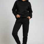 Ailbhe - Women's Hooded Sweatshirt and Jogger Set - Black