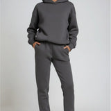 Ailbhe - Women's Hooded Sweatshirt and Jogger Set - Grey