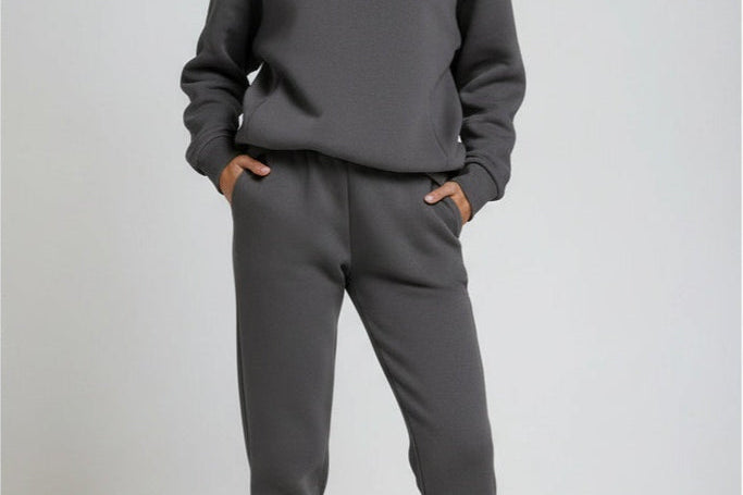 Ailbhe - Women's Hooded Sweatshirt and Jogger Set - Grey