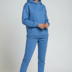 Ailbhe - Women's Hooded Sweatshirt and Jogger Set - Blue