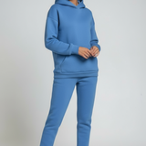 Ailbhe - Women's Hooded Sweatshirt and Jogger Set - Blue