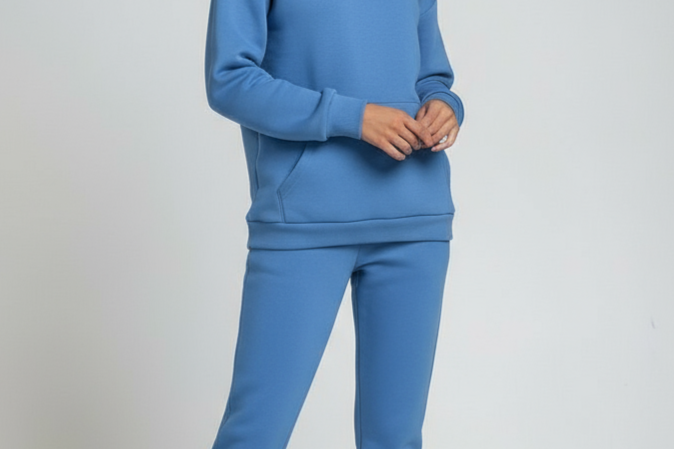 Ailbhe - Women's Hooded Sweatshirt and Jogger Set - Blue