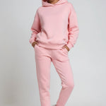 Ailbhe - Women's Hooded Sweatshirt and Jogger Set - Pink