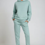 Ailbhe - Women's Hooded Sweatshirt and Jogger Set - Light Blue