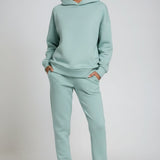 Ailbhe - Women's Hooded Sweatshirt and Jogger Set - Light Blue