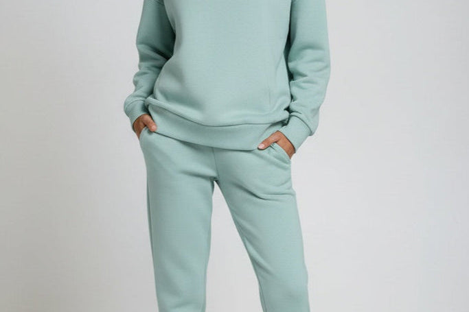 Ailbhe - Women's Hooded Sweatshirt and Jogger Set - Light Blue