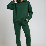 Ailbhe - Women's Hooded Sweatshirt and Jogger Set - Dark Green