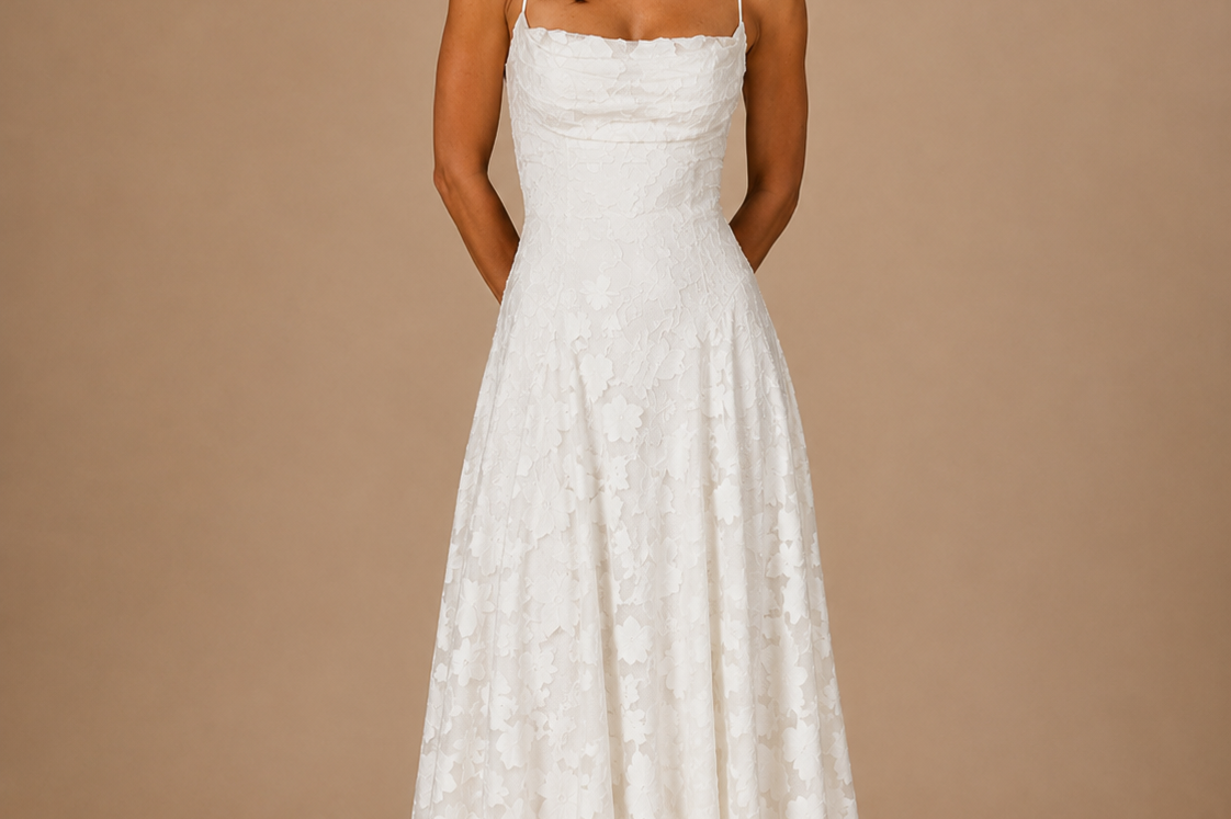 Alanis - Women's Backless Sleeveless Maxi Wedding Guest Dress - White