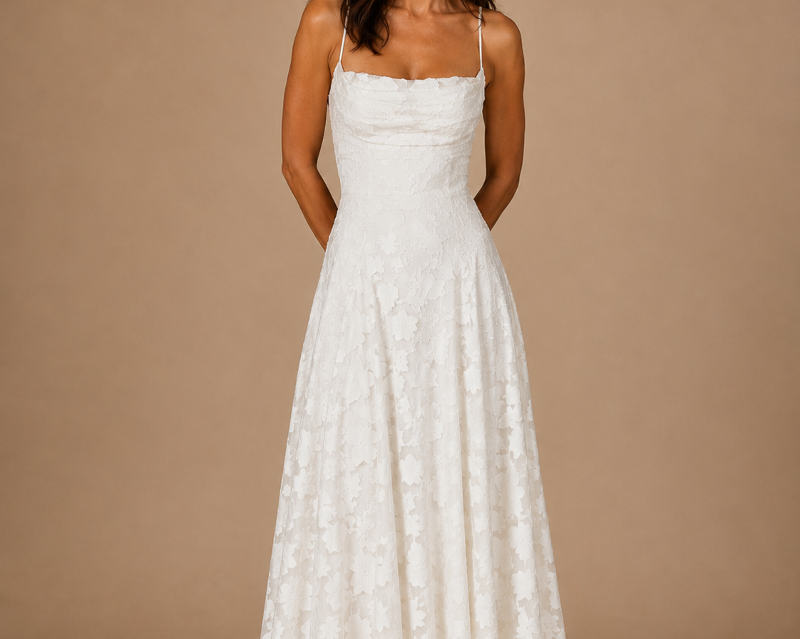 Alanis - Women's Backless Sleeveless Maxi Wedding Guest Dress - White