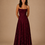 Alanis - Women's Backless Sleeveless Maxi Wedding Guest Dress - Burgundy