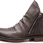 Alastair - Men's Leather Zip Ankle Boots - Grey