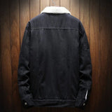 Albert - Men's Warm Lined Denim Jacket with Solid Wash
