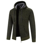 Alden - Men's Hooded Zip-Up Knit Cardigan - Green