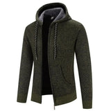 Alden - Men's Hooded Zip-Up Knit Cardigan - Green