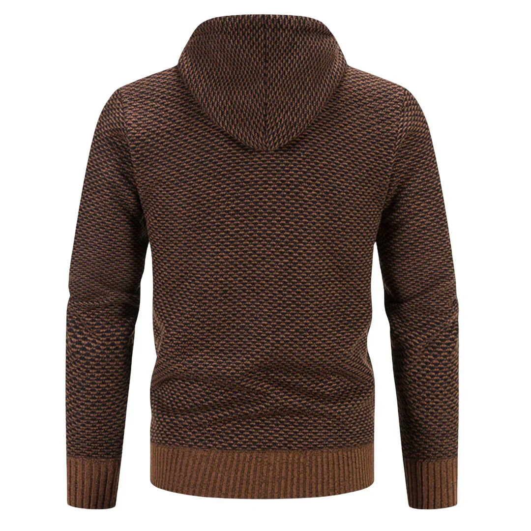Alden - Men's Hooded Zip-Up Knit Cardigan