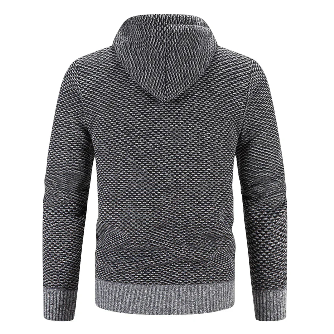 Alden - Men's Hooded Zip-Up Knit Cardigan