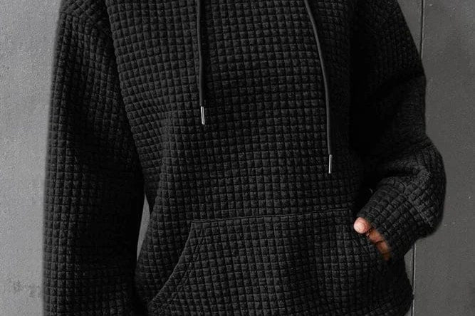 Women's Waffle Knit Hoodie | Casual Relaxed Pullover Hoodie