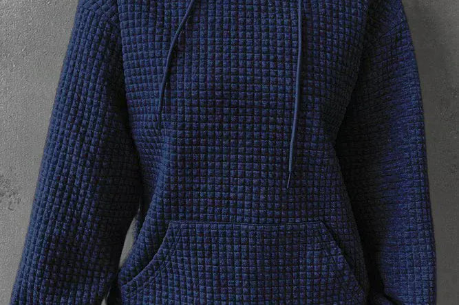 Women's Waffle Knit Hoodie | Casual Relaxed Pullover Hoodie